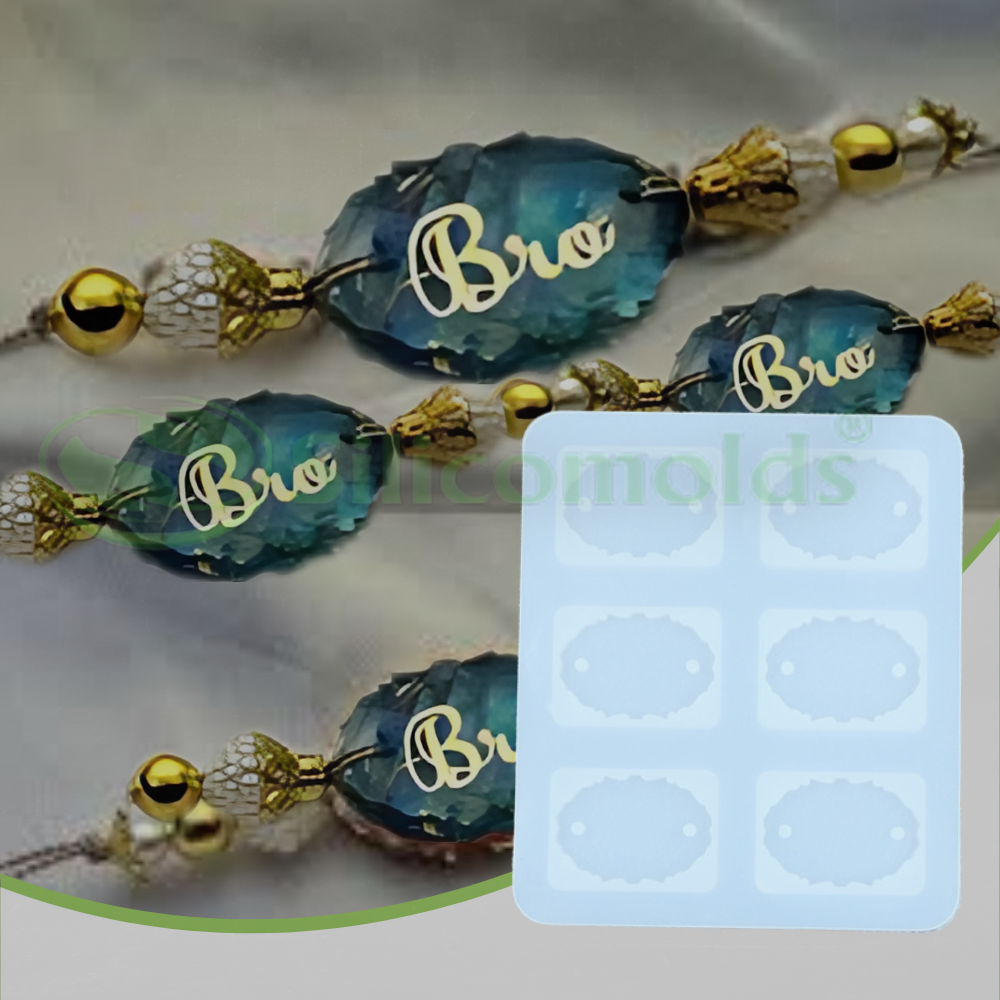 SILICOMOLDS- 1.4" Oval Agate - Rakhi Mold - 6 cavities - URP339RM